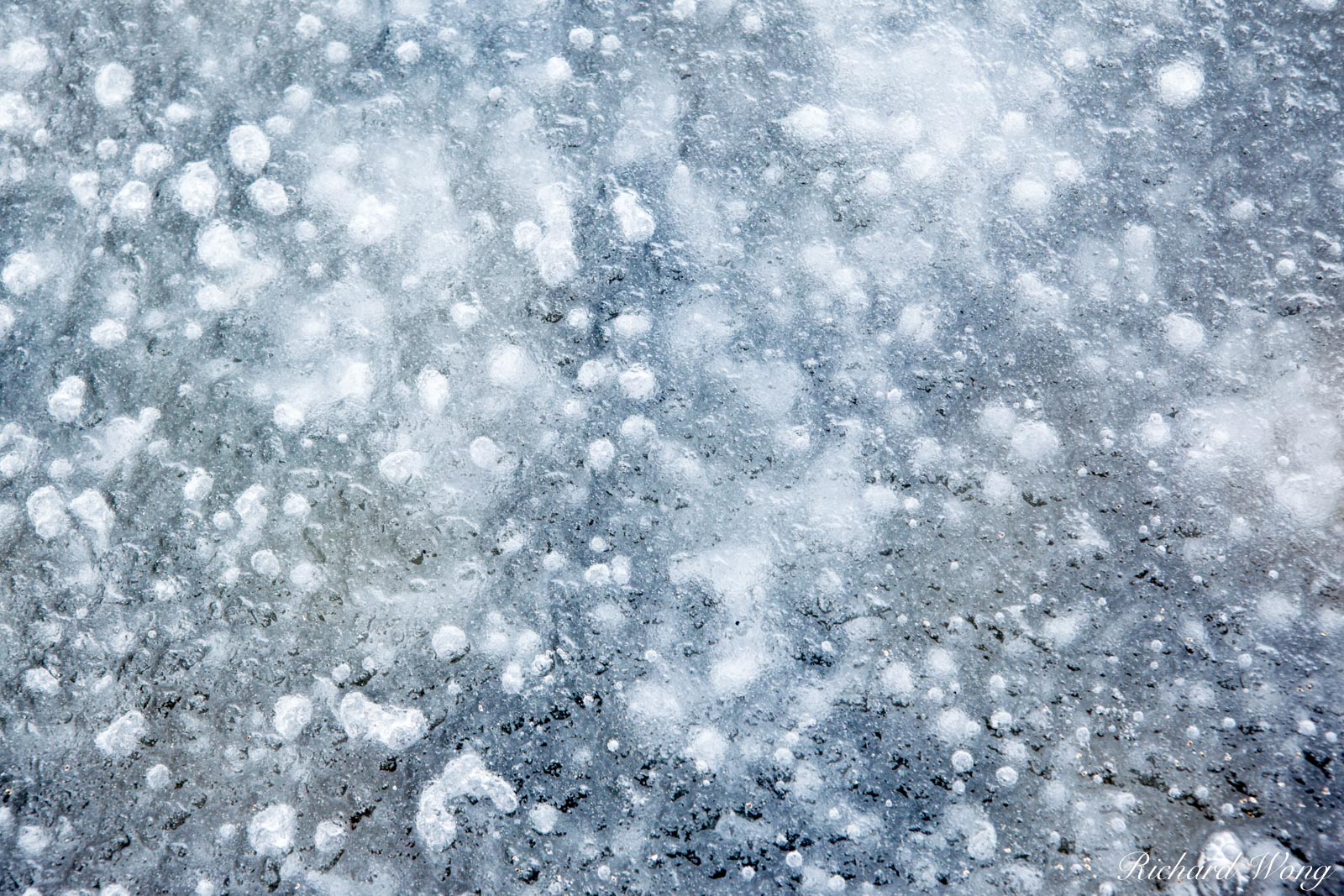 Ice Bubble Patterns on Yellowstone Lake, Yellowstone National Park, Wyoming, photo