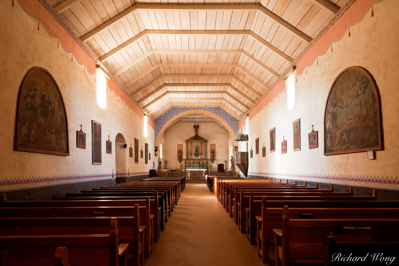 Mission San Antonio de Padua Chapel Interior, Monterey County, California