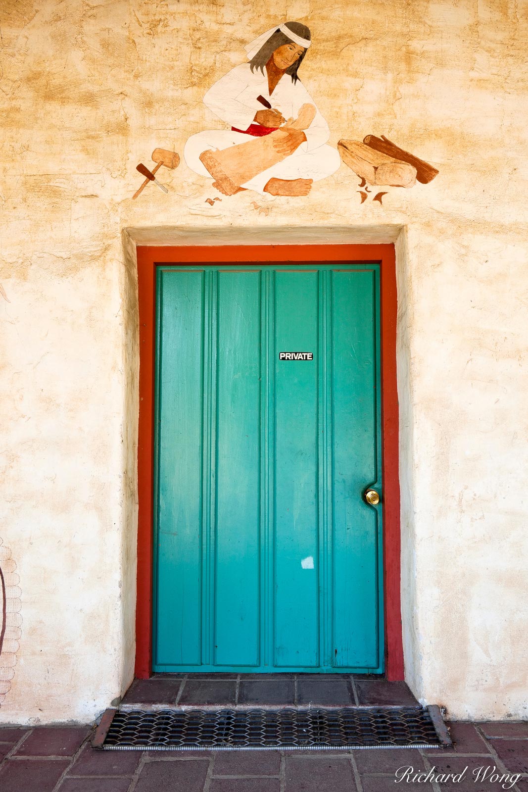Native American Mural Above Doorway at Mission San Antonio de Padua, Monterey County, California
