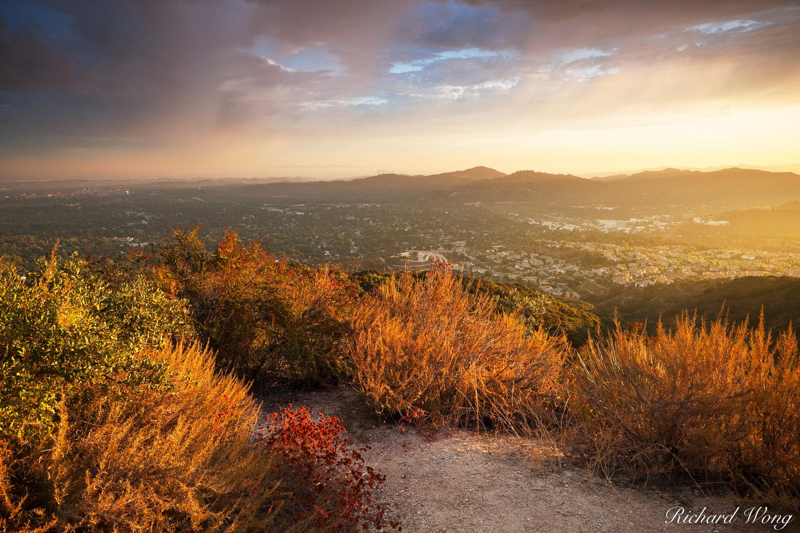 Sunset Ridge in San Gabriel Mountains Above Altadena, Angeles National Forest, California