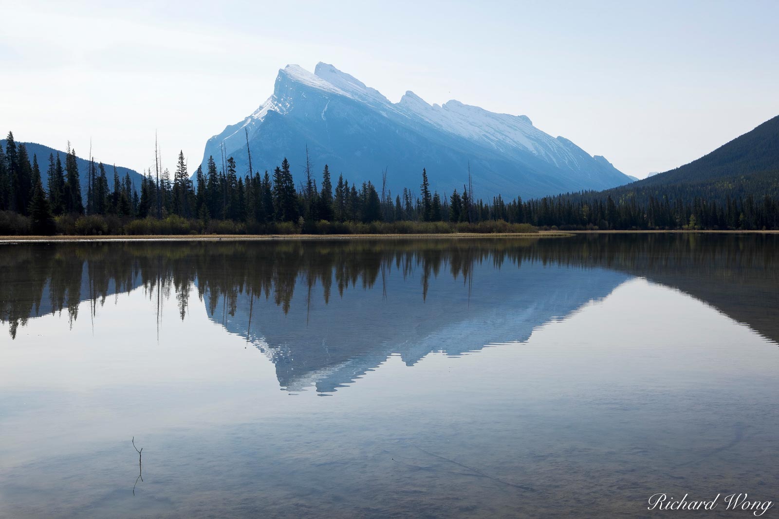 Mount Rundle Reflection in Vermillion Lakes, Banff National Park, Alberta, Canada, Photo
