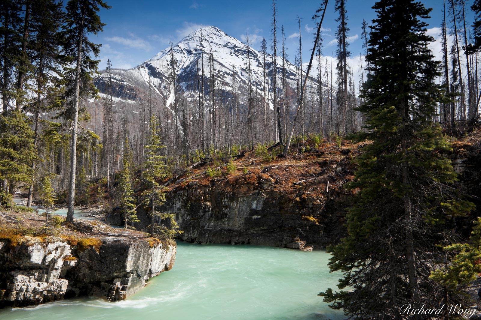 Vermillion Peak and Tokumm Creek at Marble Canyon, Kootenay National Park, British Columbia, Canada, Photo