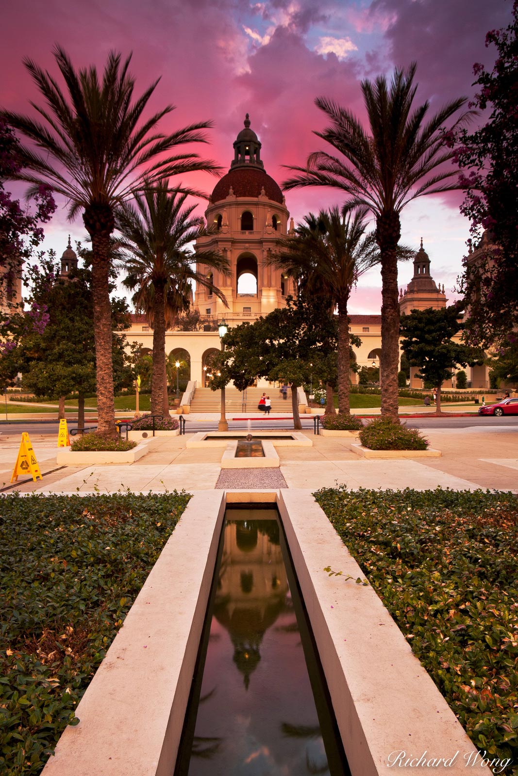 Pasadena City Hall Dome Reflection in Pond, Pasadena, California