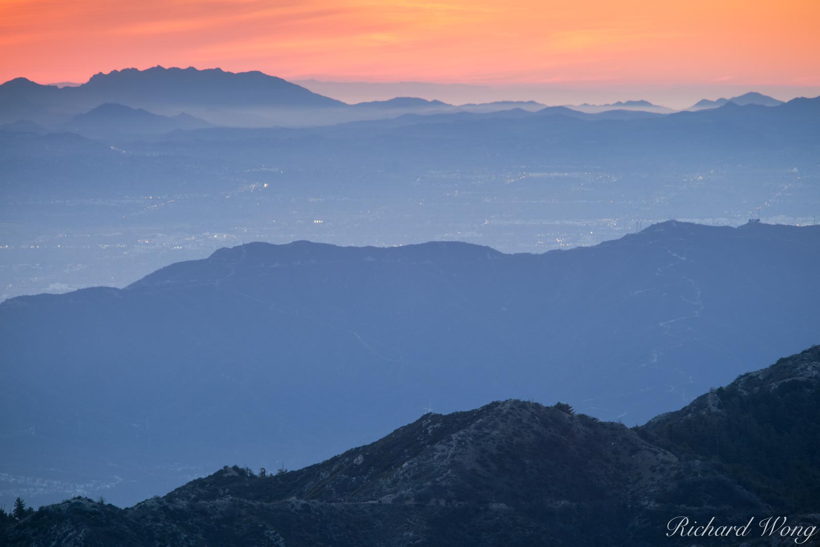 San Gabriel Mountains at Sunset, Angeles National Forest, California