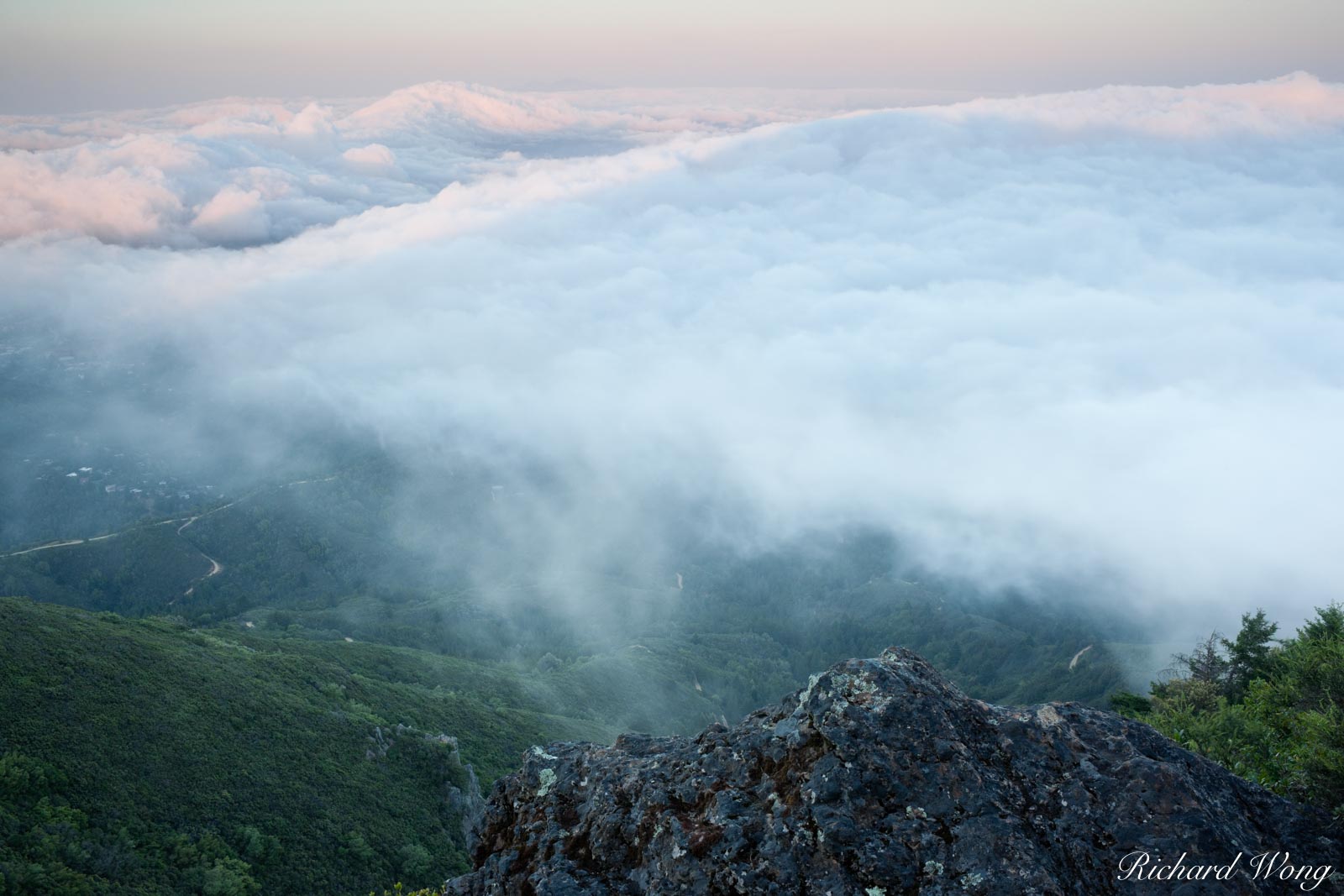 Fog Rolling into Marin County, Mount Tamalpais State Park, California