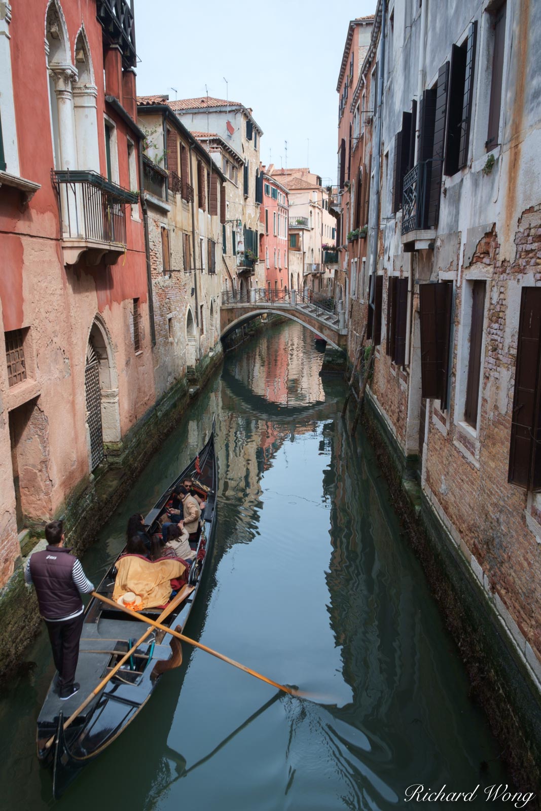 Gondola in Small Canal, Venice, Italy