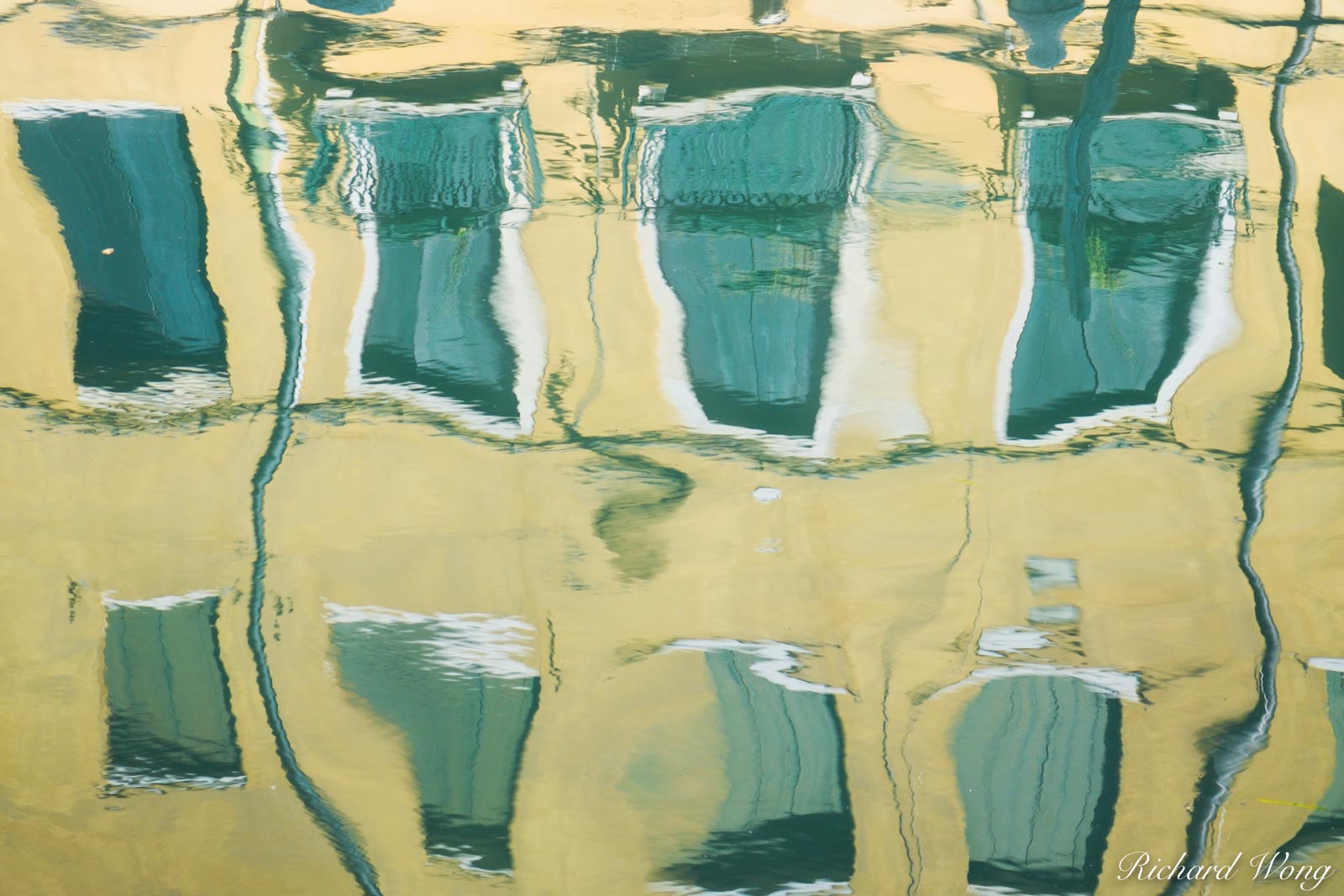 Colorful Building Water Reflection Abstract, Venice, Italy, photo