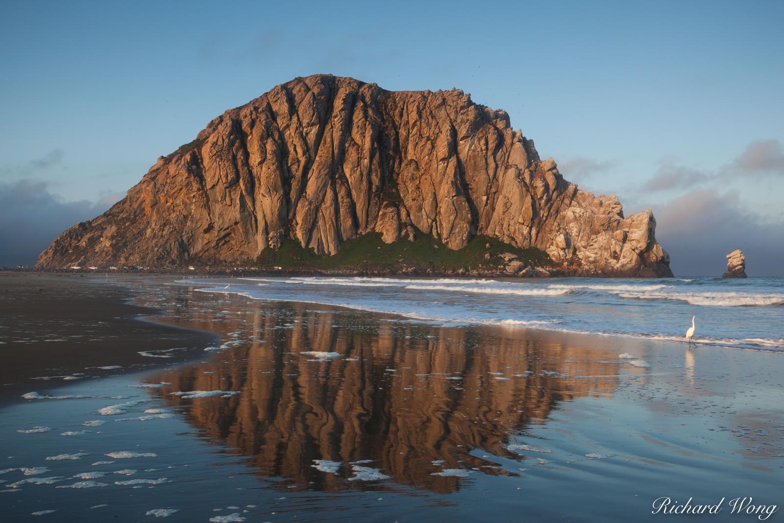 Morro Rock Reflection in Tide, Morro Bay, California, photo