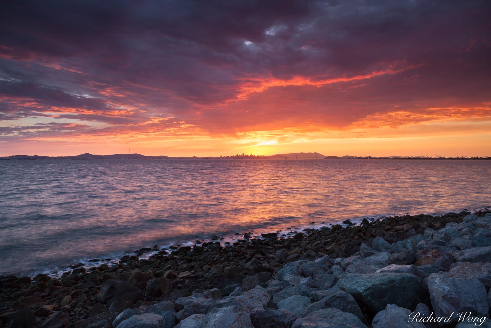 Sunset Over San Francisco Bay, Alameda, California