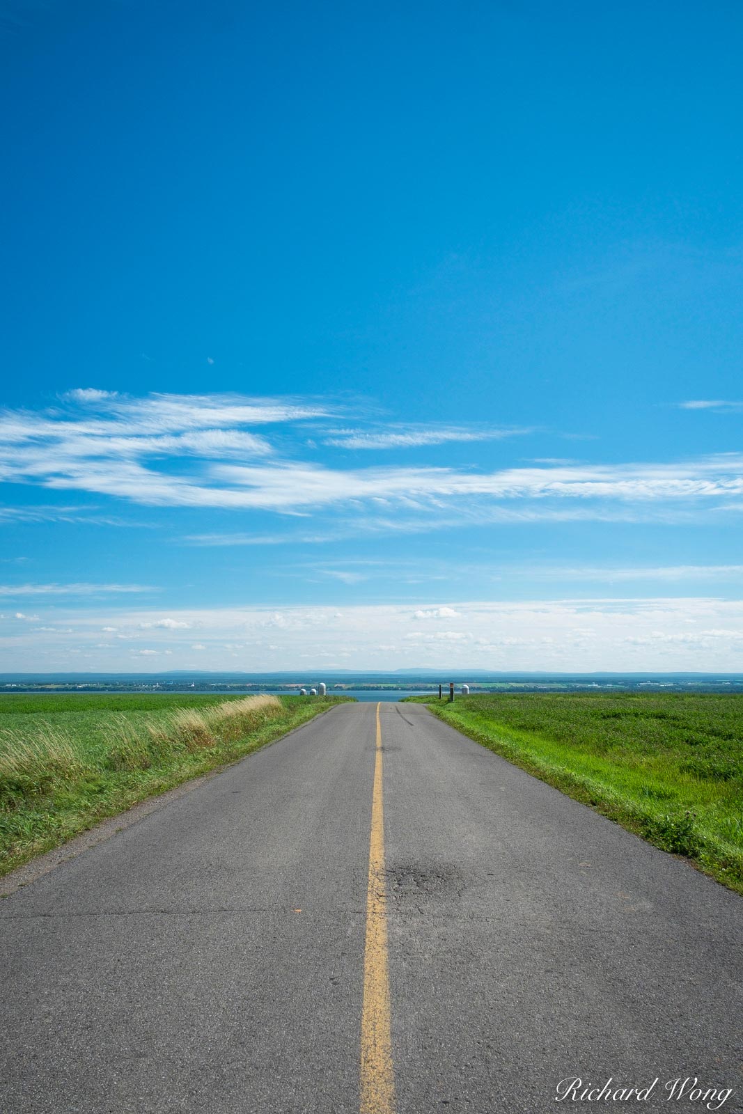 Rural Road on Ile d'Orleans, Quebec, Canada