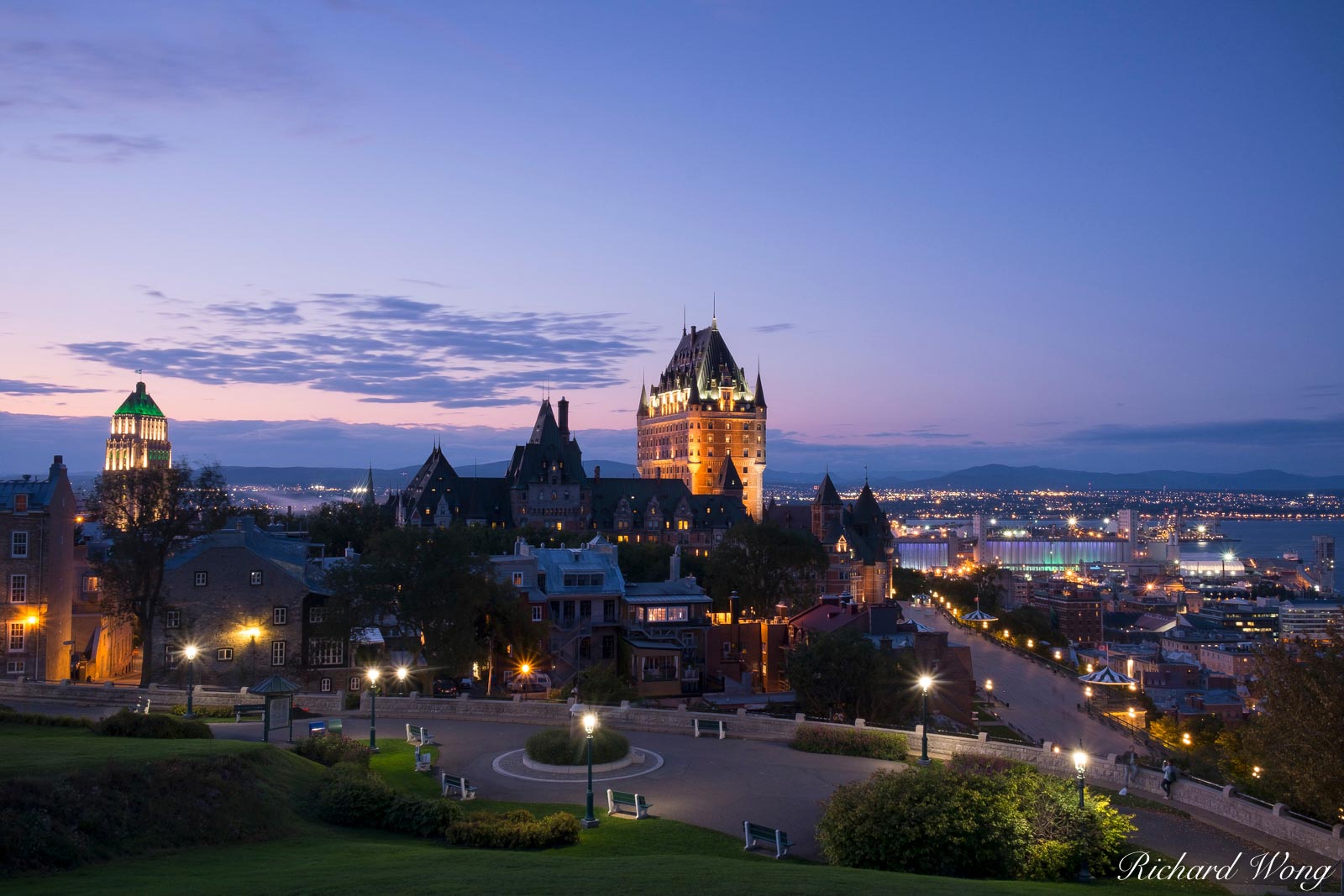 Plains of Abraham Scenic View at Sunset, Quebec City, QC, Canada