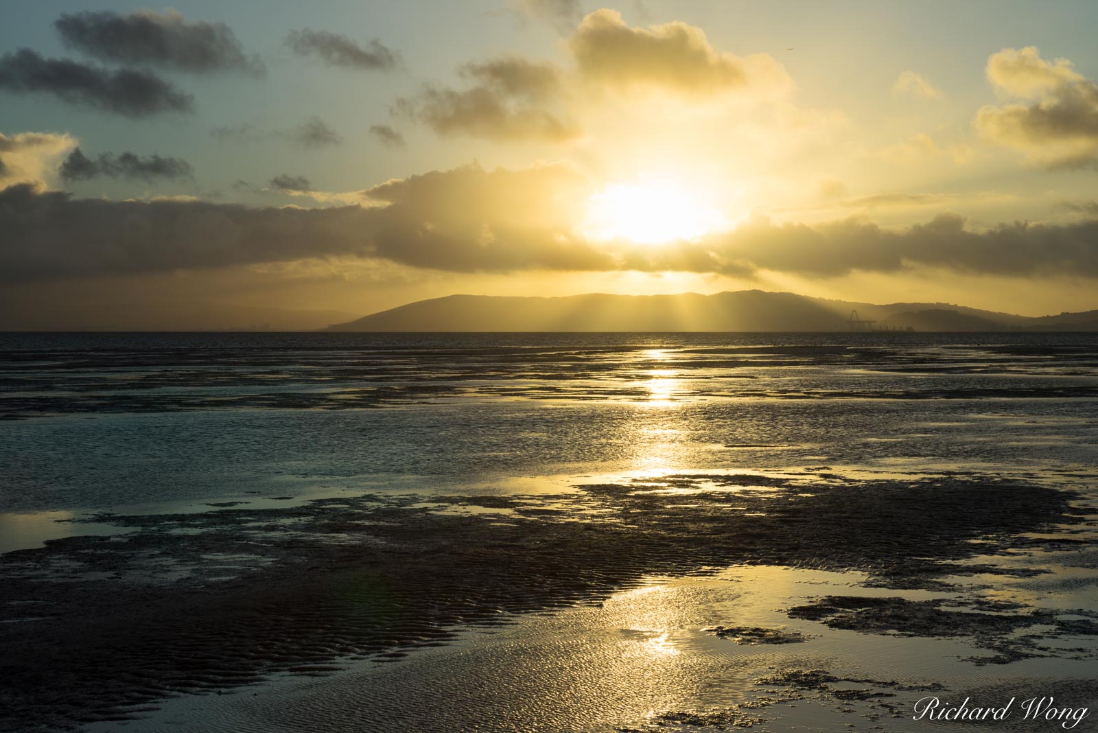 Beach Sunset God Beams, Alameda, California