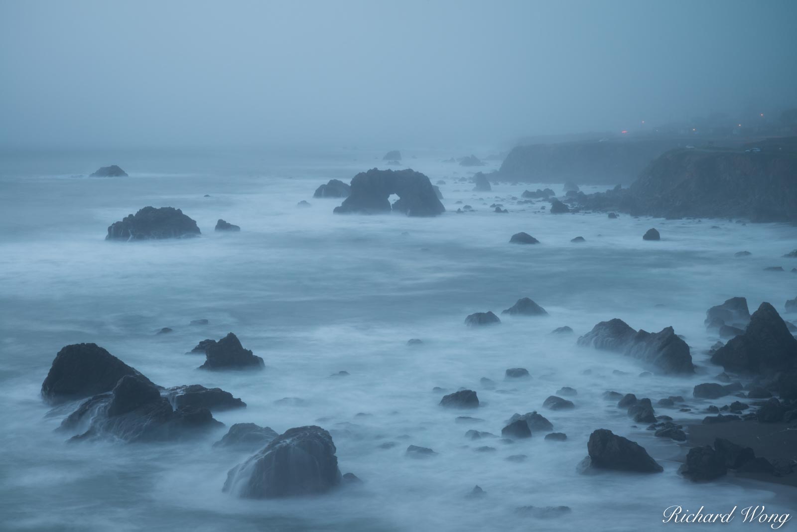 Foggy Evening at Arched Rock Beach, Sonoma Coast SB, California The most interesting weather to photograph is often the most...