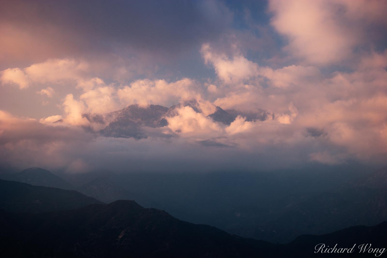 San Gabriel Mountains at Sunset, California