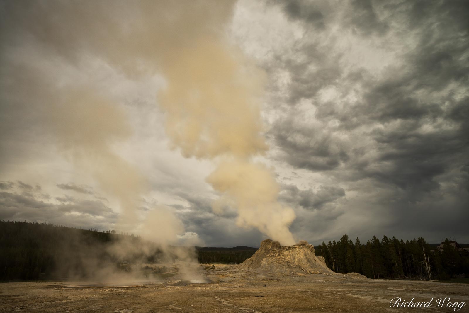 Castle Geyser at Sunset, Yellowstone National Park, Wyoming