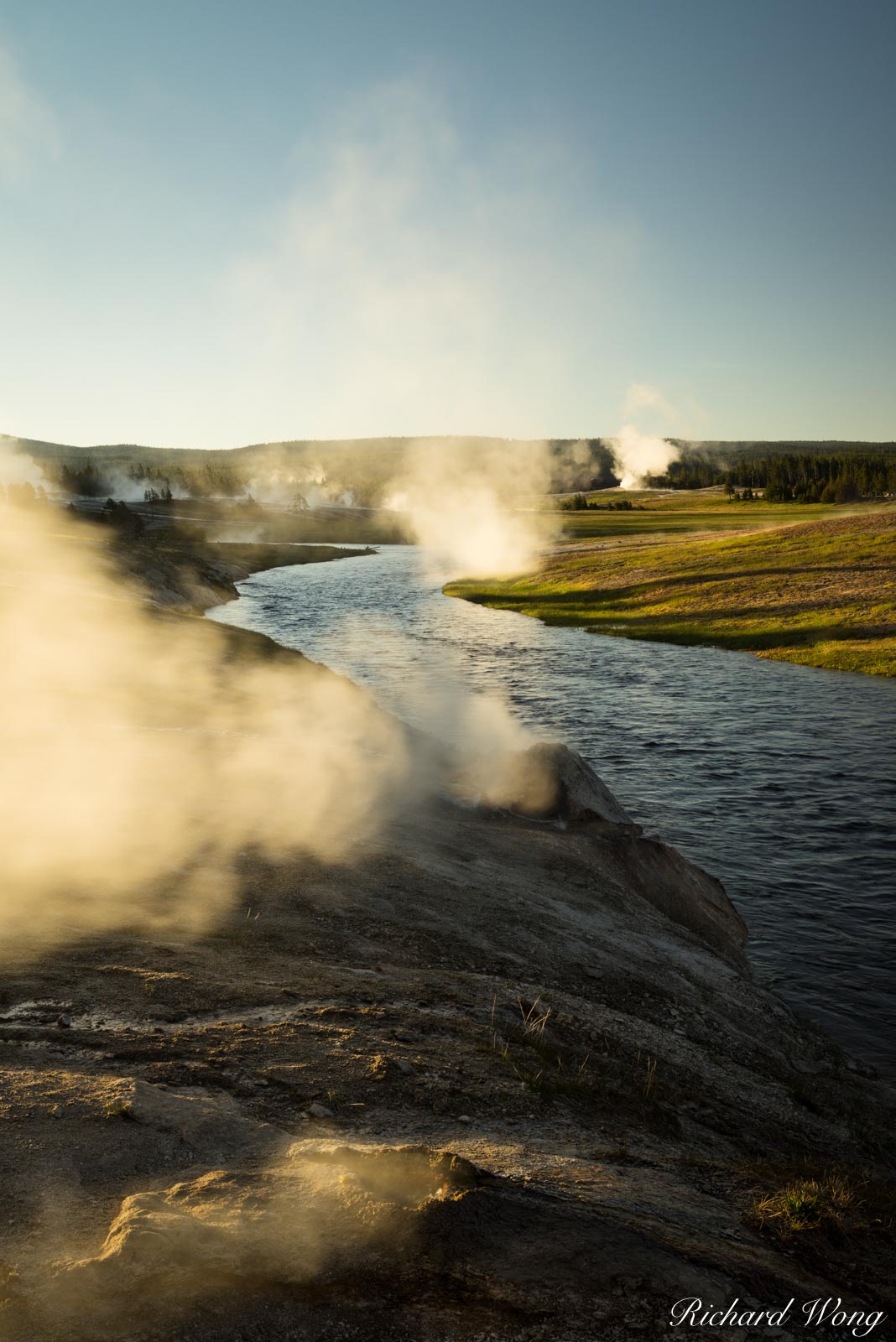 Firehole River at Sunrise, Yellowstone National Park, Wyoming