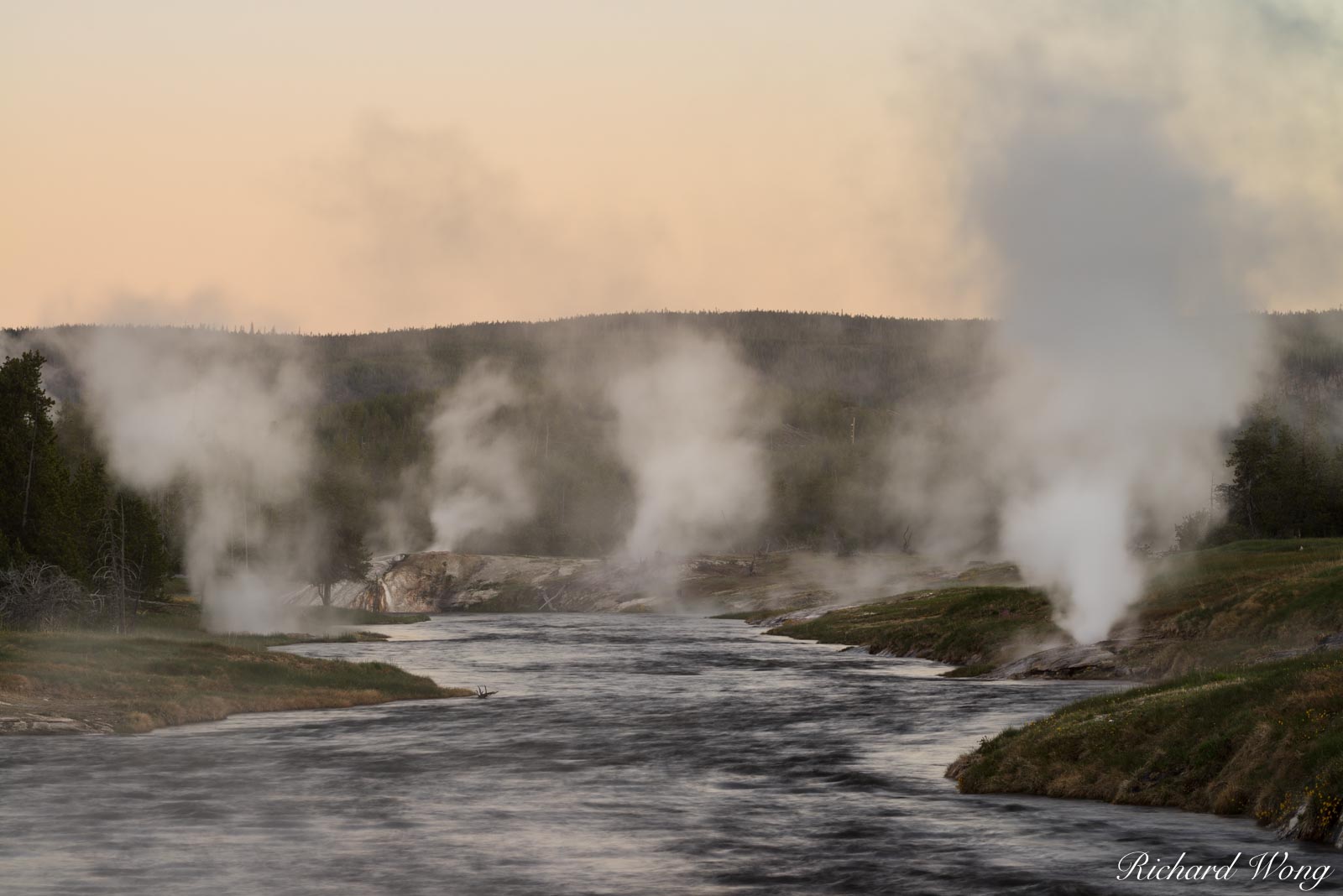 Firehole River at Dawn, Yellowstone National Park, Wyoming