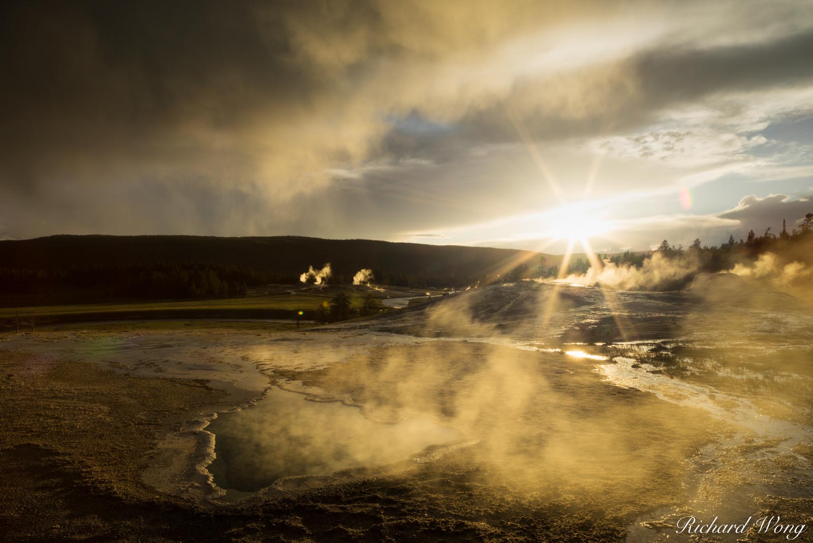 Heart Spring at Sunset, Yellowstone National Park, Wyoming