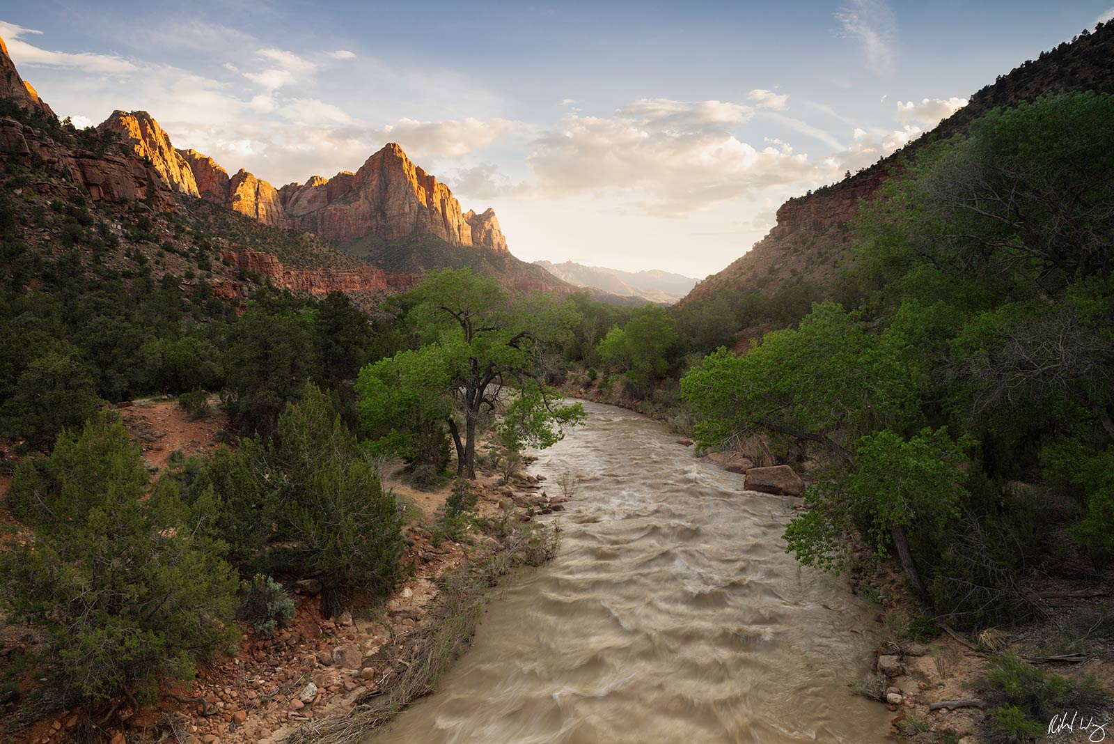 The Watchman and the Virgin River, Zion National Park, Utah