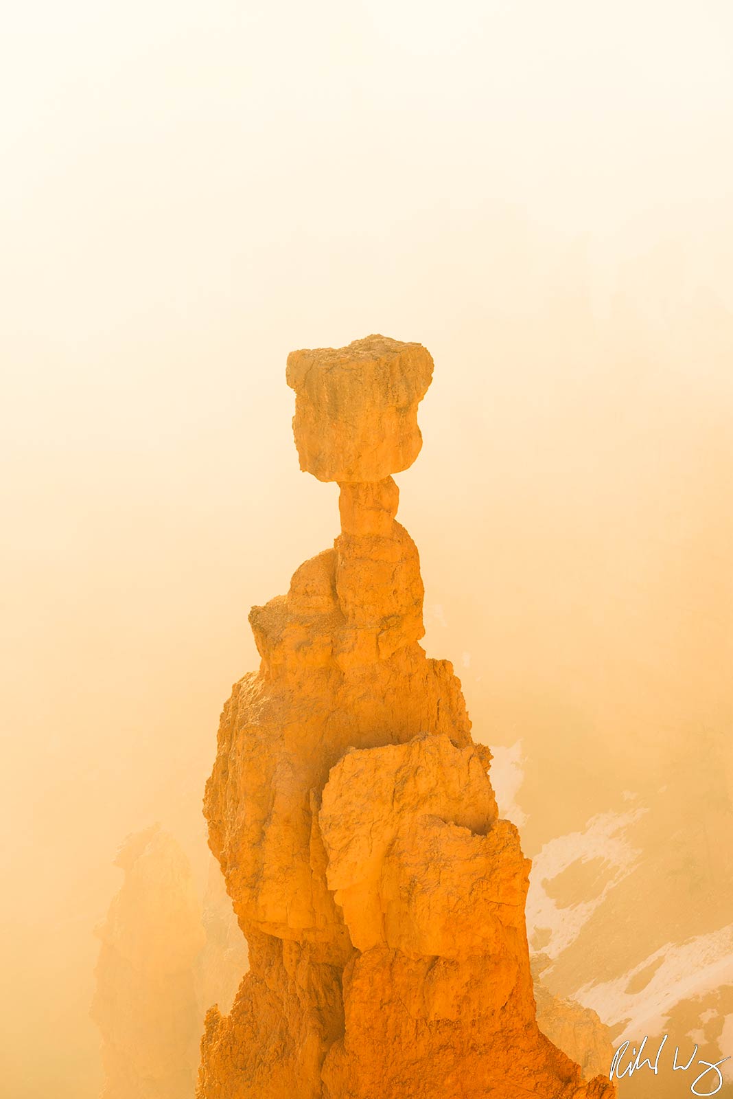 Thor's Hammer Rising Through Sunrise Fog, Bryce Canyon National Park, Utah