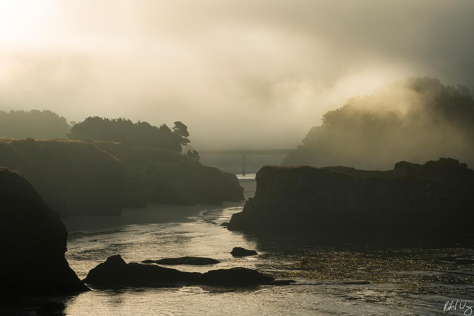 Big River Beach & Highway 1, Mendocino, California, Photo