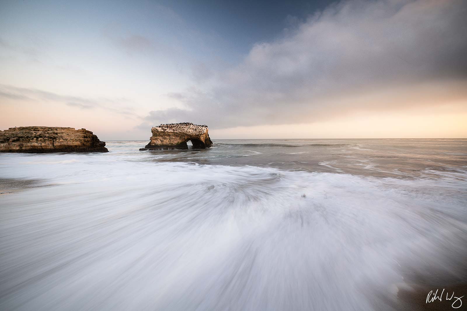 Sunset at Natural Bridges State Beach, Santa Cruz, California, photo