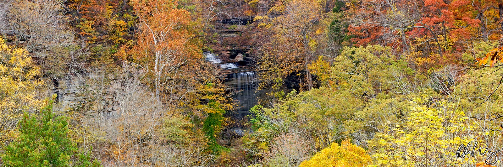Big Clifty Falls and Fall Foliage, Clifty Falls State Park, Madison, Indiana