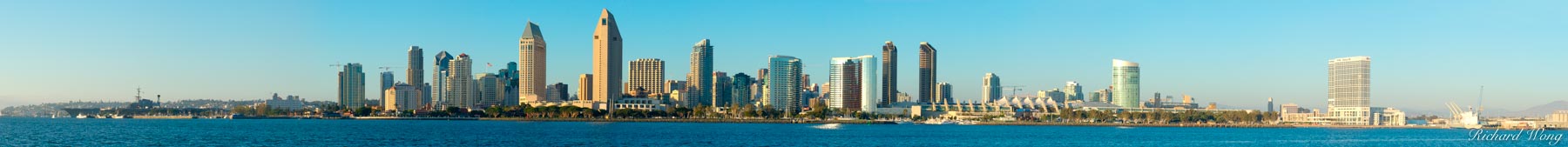 Downtown San Diego Skyline Scenic Panoramic, California With approximately 1.4 million residents, San Diego is the 8th largest...